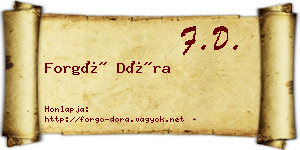 Forgó Dóra névjegykártya